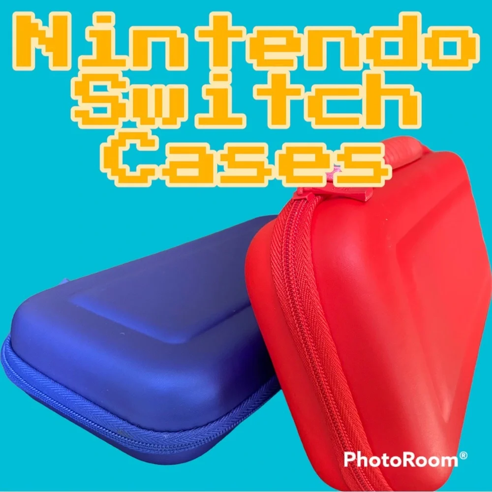 Pair of Orzly Carrying cases-Nintendo Switch Red & Blue Protective Travel Cases